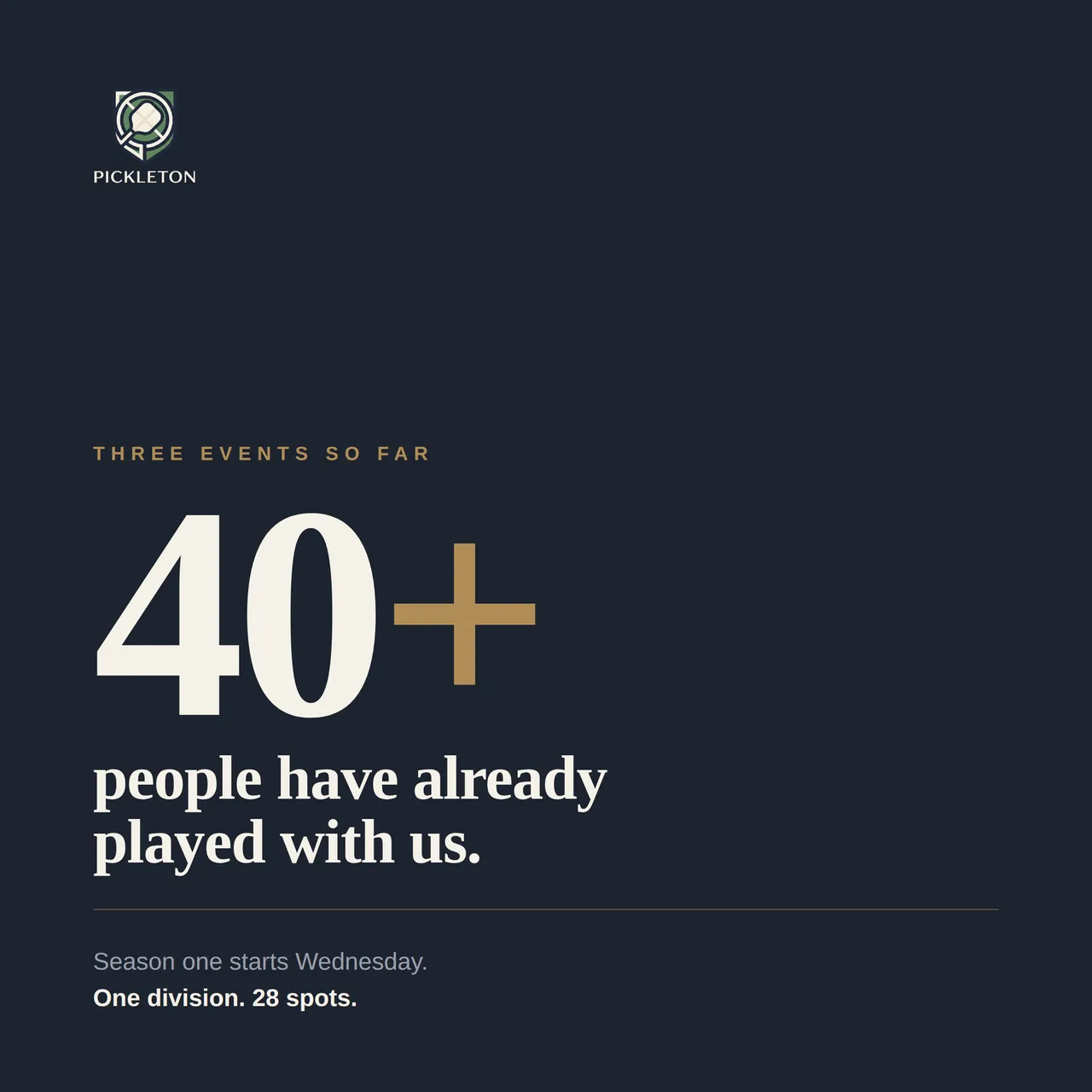 Over 40 of you have played with us at the last three events.